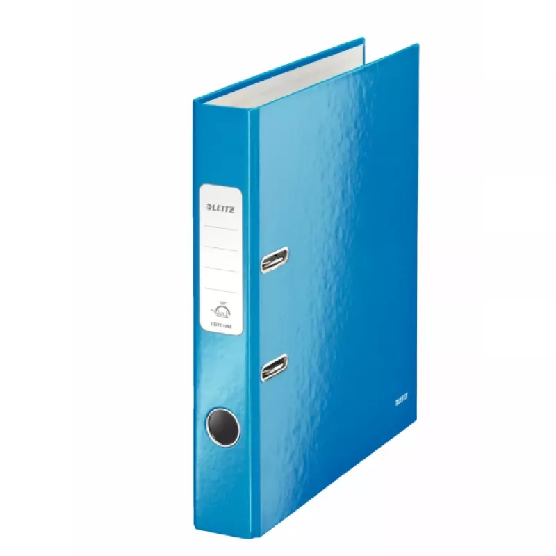 Leitz Segregator dźwigniowy 180° WOW POB/laminowany A4/50mm, A4, Karton, Niebieski, 350 arkuszy, 80 g/m², 5 cm