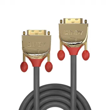 Lindy 3m Kabel DVI-D Dual Link, Gold Line, 3 m, DVI-D, DVI-D, Męski, Męski, Szary