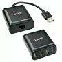 Lindy 60m 4 Port USB 2.0 Cat.6 Extender, USB 2.0, RJ-45, USB 2.0, Czarny, Metal, 52 mm, 60 mm