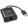 Lindy 60m 4 Port USB 2.0 Cat.6 Extender, USB 2.0, RJ-45, USB 2.0, Czarny, Metal, 52 mm, 60 mm