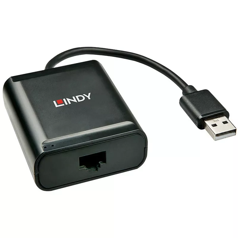Lindy 60m 4 Port USB 2.0 Cat.6 Extender, USB 2.0, RJ-45, USB 2.0, Czarny, Metal, 52 mm, 60 mm