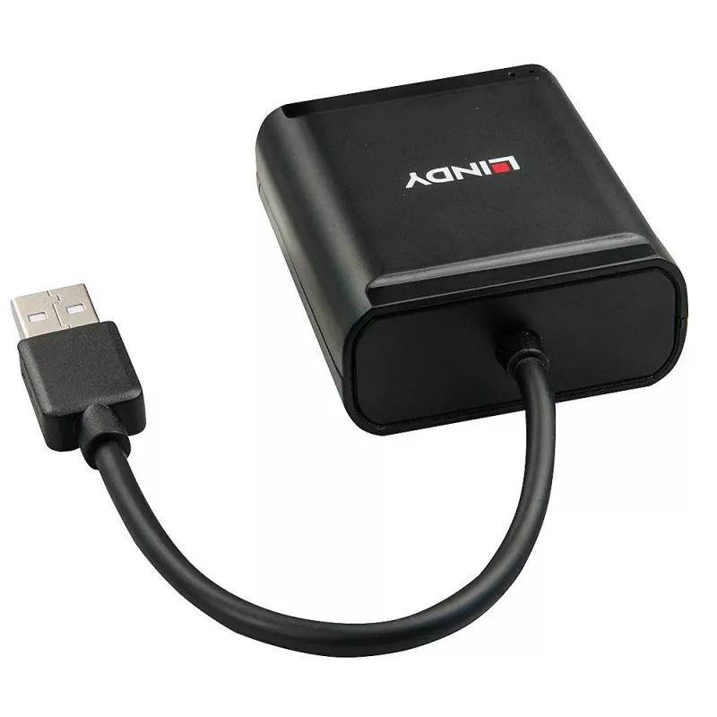 Lindy 60m 4 Port USB 2.0 Cat.6 Extender, USB 2.0, RJ-45, USB 2.0, Czarny, Metal, 52 mm, 60 mm