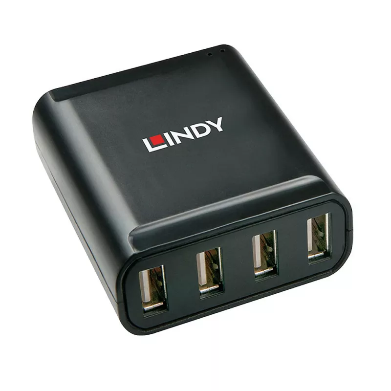 Lindy 60m 4 Port USB 2.0 Cat.6 Extender, USB 2.0, RJ-45, USB 2.0, Czarny, Metal, 52 mm, 60 mm