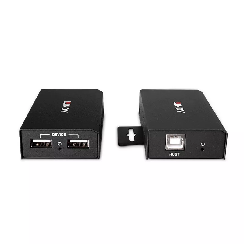 Lindy 100m 2 Port USB 2.0 Cat. 6 Extender, nadajnik i odbiornik AV, 100 m, przewodowy, czarny