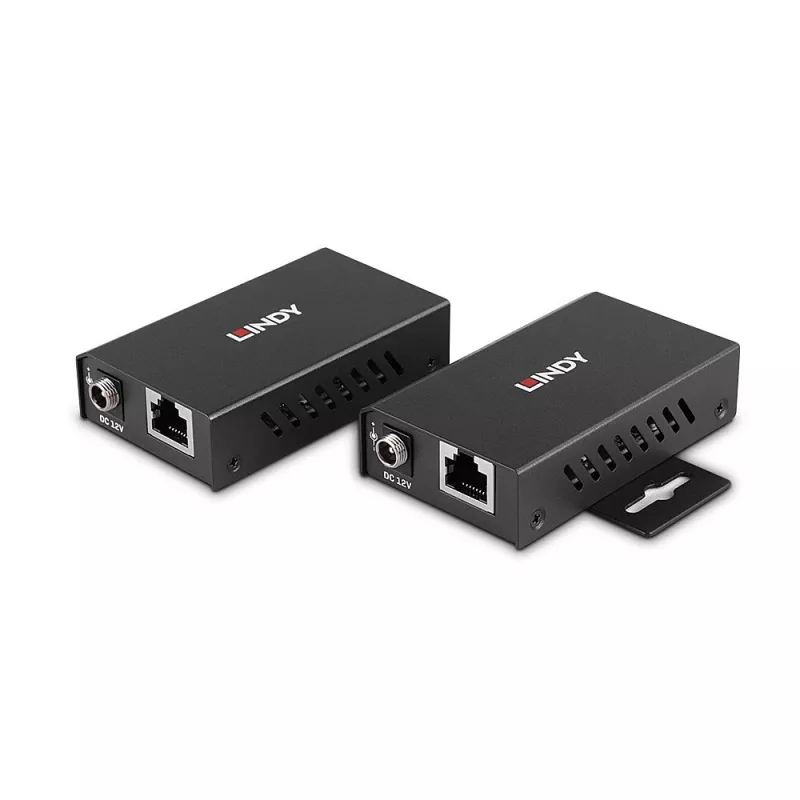 Lindy 100m 2 Port USB 2.0 Cat. 6 Extender, nadajnik i odbiornik AV, 100 m, przewodowy, czarny