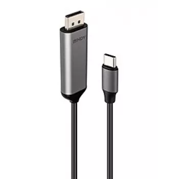 Lindy 43503 adapter kabla wideo 1 m USB Type-C DisplayPort szary