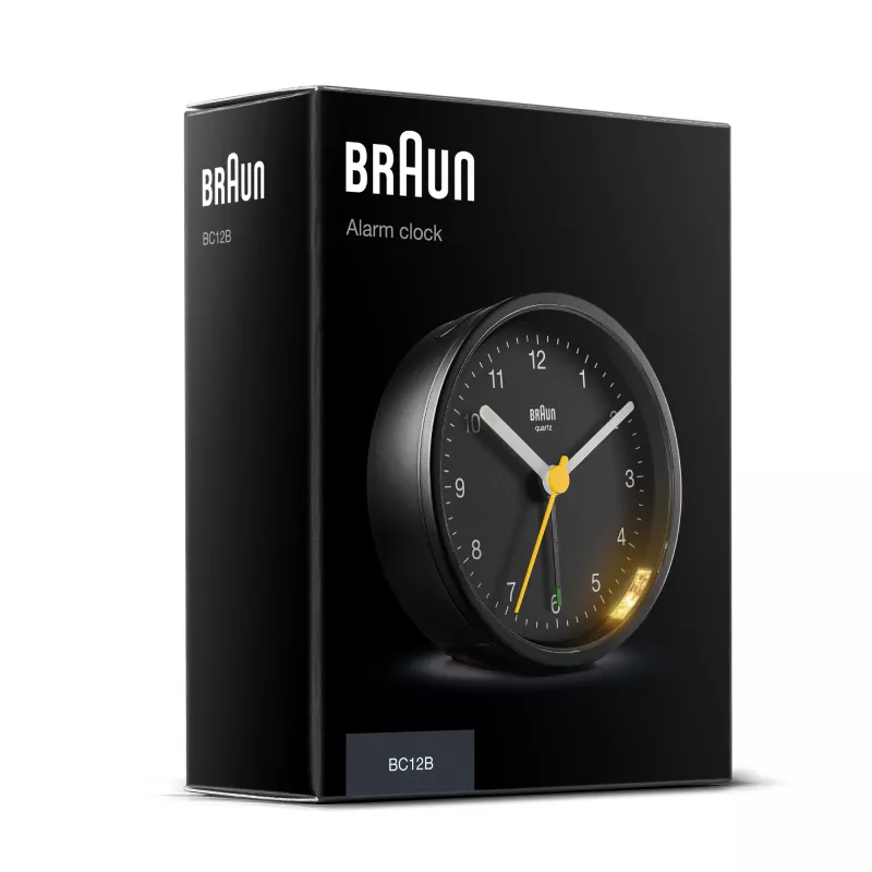 Braun BC12 kwarcowy budzik Czarny