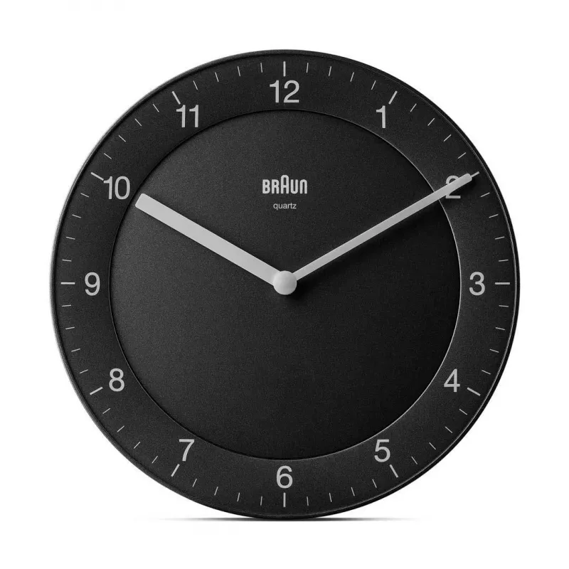 Braun BC 06 B Czarny zegar ścienny kwarcowy analogowy Okrągły Czarny