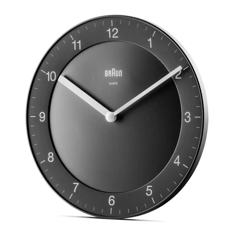 Braun BC 06 B Czarny zegar ścienny kwarcowy analogowy Okrągły Czarny