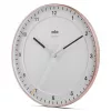Zegar ścienny BRAUN BC 17 PW DCF — analogowy zegar sterowany radiowo DCF, różowo-biały