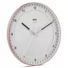 Zegar ścienny BRAUN BC 17 PW DCF — analogowy zegar sterowany radiowo DCF, różowo-biały