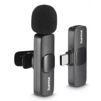 Hama Smart Wireless Czarny Lavalier/Lapel microphone