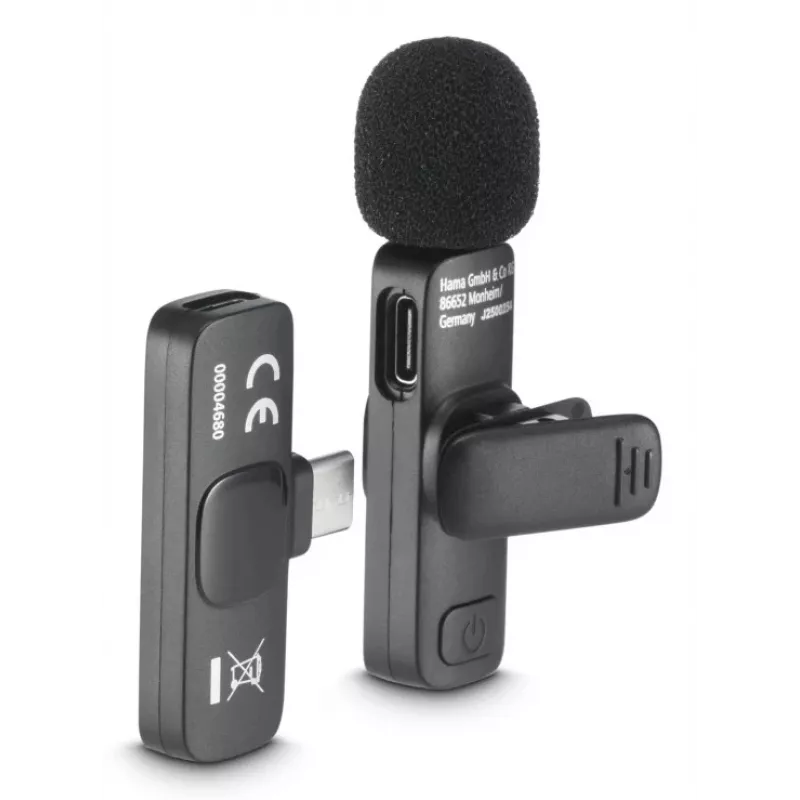 Hama Smart Wireless Czarny Lavalier/Lapel microphone
