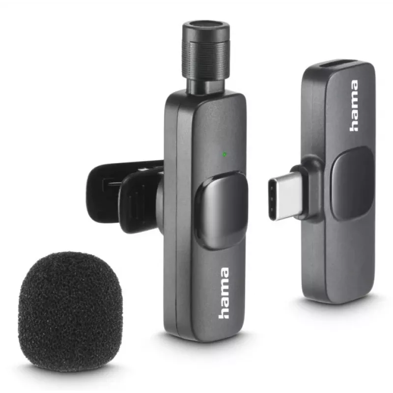Hama Smart Wireless Czarny Lavalier/Lapel microphone
