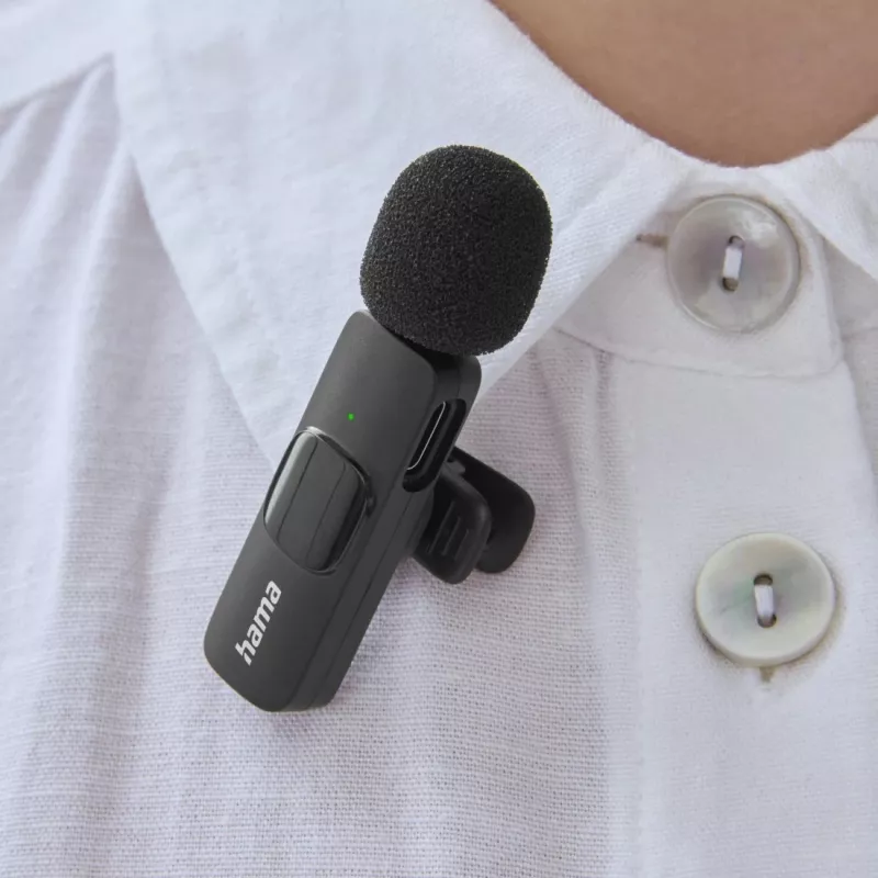 Hama Smart Wireless Czarny Lavalier/Lapel microphone
