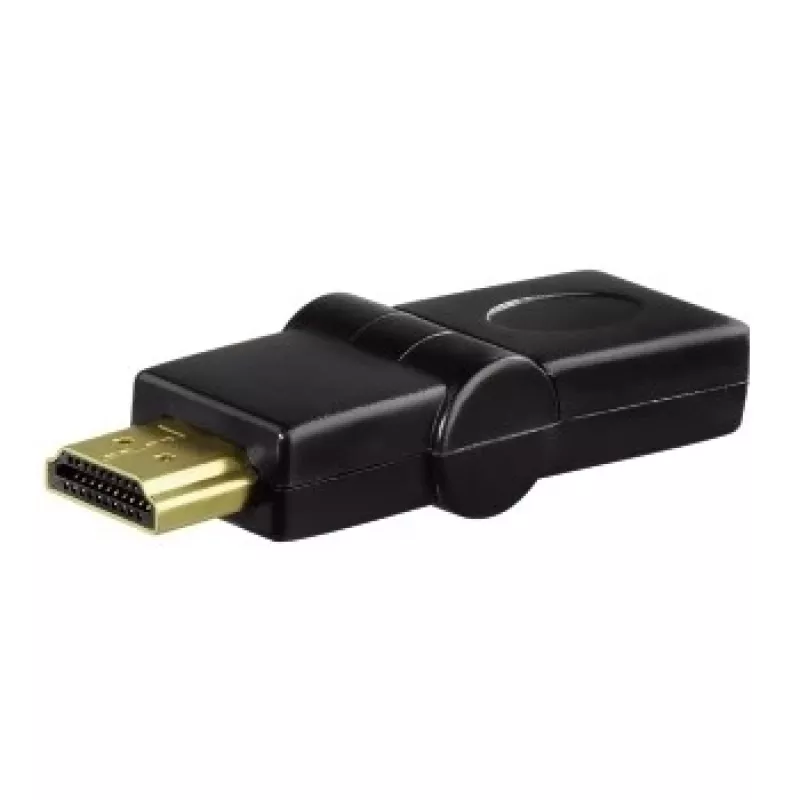 Kompaktowy adapter Hama HDMI wtyk - gniazdo HDMI, obrotowy, czarny