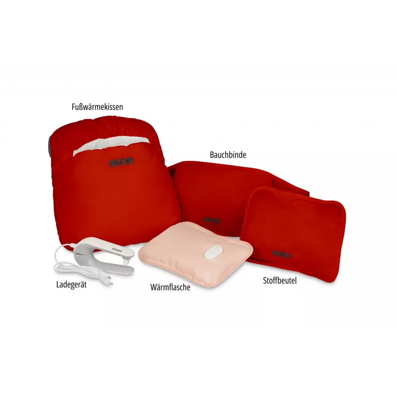 Unold Wärmi Premium Set - Elektryczna butelka z gorącą wodą 86023 electric hot-water bottle 380 W czerwony