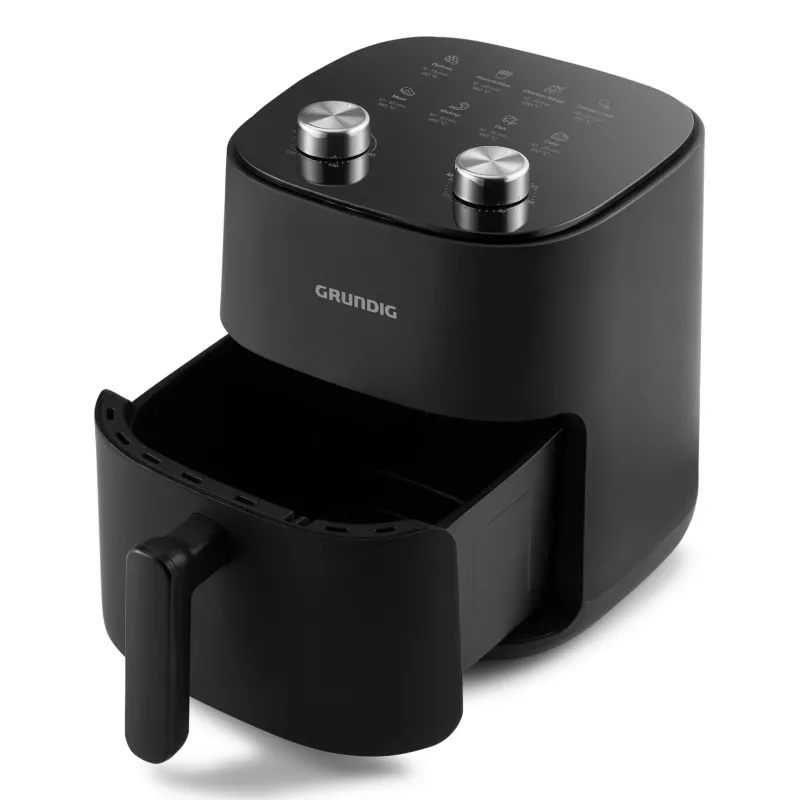 Grundig FRY 6321 L Pojedyncza 4,7 l Wolnostojąca 1500 W Frytkownica na gorące powietrze Czarna