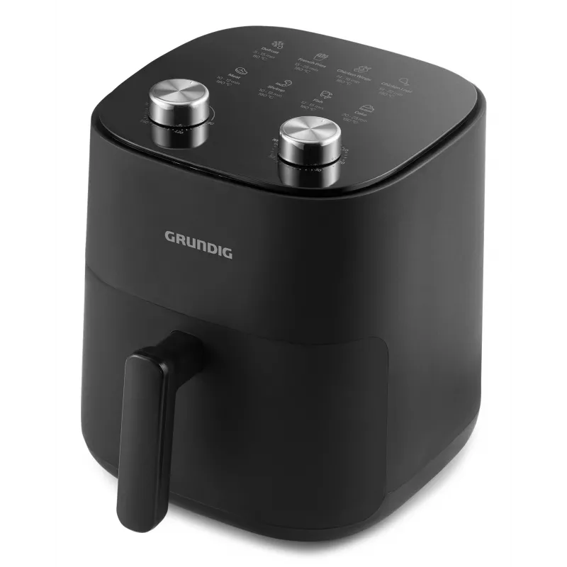 Grundig FRY 6321 L Pojedyncza 4,7 l Wolnostojąca 1500 W Frytkownica na gorące powietrze Czarna