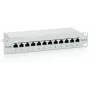 Equip 12-portowy panel krosowy ekranowany Kat.6, jasnoszary, RJ-45, złoto, Cat6, montaż w szafie rack, 1U, szary