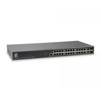 LevelOne TURING 26-Portowy Przełącznik Gigabitowy L3 Lite Zarządzalny, 2 x SFP/RJ45 Combo
