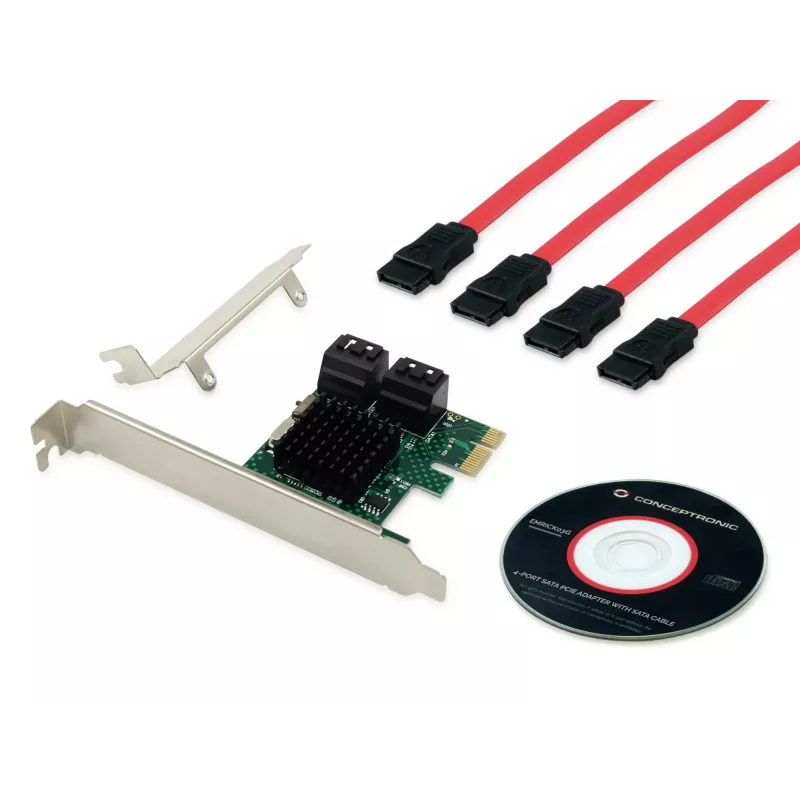 Conceptronic EMRICK 4-portowa karta SATA PCIe z kablem SATA