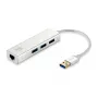 LevelOne Gigabitowy sieciowy adapter USB, koncentrator USB, przewodowy, USB, Ethernet, 1000 Mbit/s, srebrny, biały