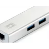 LevelOne Gigabitowy sieciowy adapter USB, koncentrator USB, przewodowy, USB, Ethernet, 1000 Mbit/s, srebrny, biały