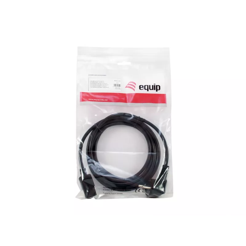 Equip wysokiej jakości przewód zasilający, C13 na Schuko, 3,0 m, 3 m, IEC C13, CEE7/7, H05VV-F3G, 250 V, 10 A