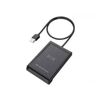Conceptronic BIAN11B Dwunastoprzewodowy Inteligentny Czytnik Kart ID, USB 2.0, Near Field Communication (NFC), 1 m, Czarny, 100 g