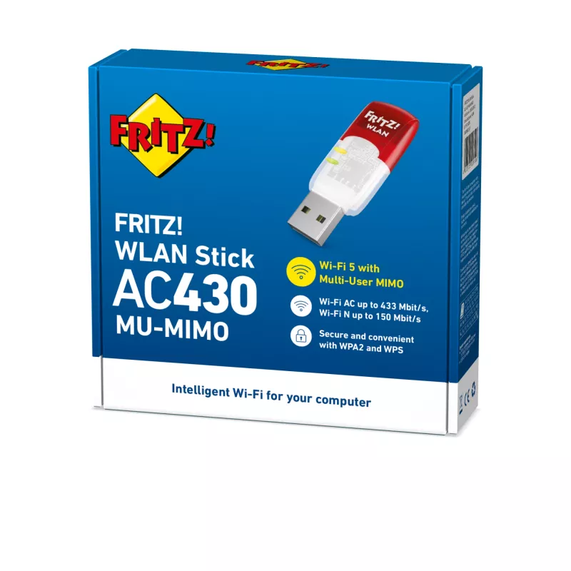 WLAN Stick AC 430 Edition MU-MIMO International, Bezprzewodowy, USB, WLAN, Wi-Fi 5 (802.11ac), 583 Mbit/s, Przezroczysty