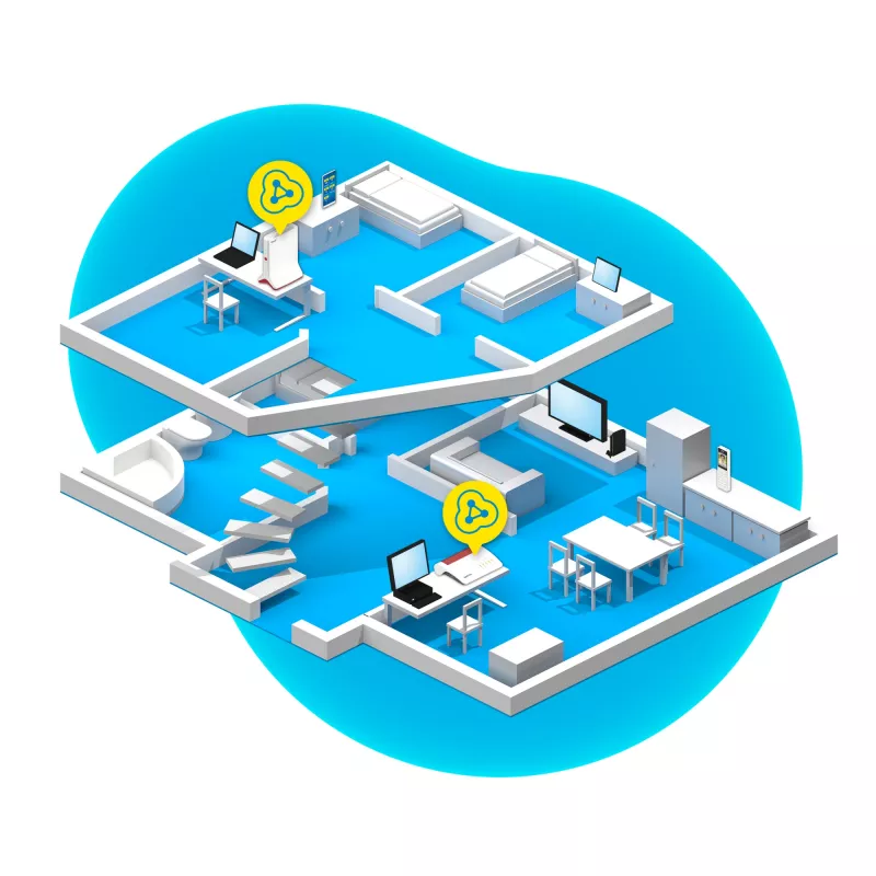 Bezprzewodowy wzmacniacz zasięgu AVM FRITZ!Repeater 6000 Edition International — trójzakresowy 6000 Mbps, 2x LAN, biały