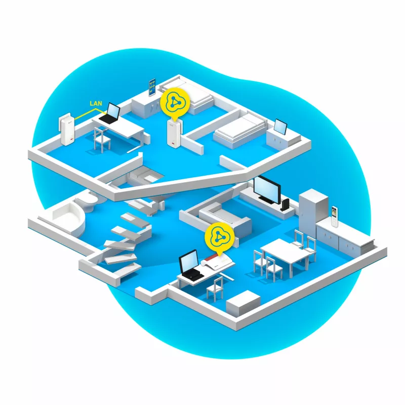 Powerline 1240 AX WLAN Set 1200 Mbit/s Ethernet LAN Wi-Fi Biały 2 szt.