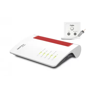 FRITZ!Box 6670 kabel Edition International router bezprzewodowy 2,5 Gigabit Ethernet Dwupasmowy (2,4 GHz / 5 GHz) Czerwony, Biały