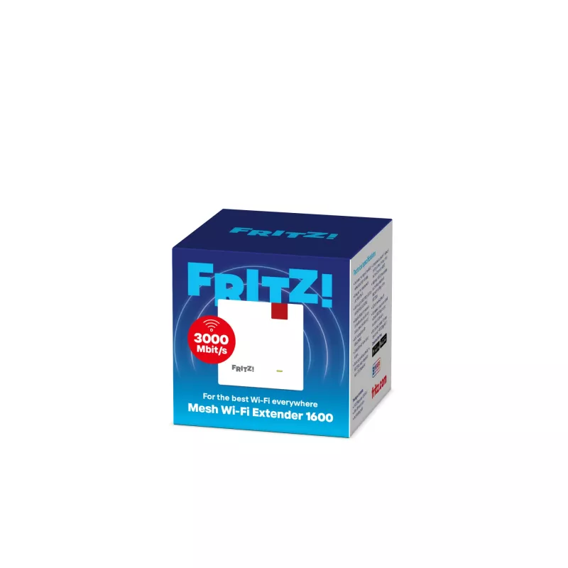 Repeater Mesh Wi-Fi Extender 1600 (FRITZ 1200 AX International) Wzmacniacz sieciowy Biały 10, 100, 1000 Mbit/s