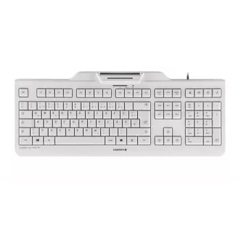 CHERRY KC 1000 SC klawiatura Uniwersalny USB AZERTY Belgijska Biała