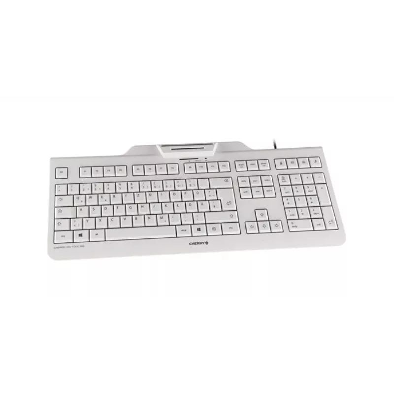 CHERRY KC 1000 SC klawiatura Uniwersalny USB AZERTY Belgijska Biała