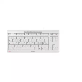 Klawiatura Cherry STREAM TKL przewodowa USB QWERTZ szwajcarski biały, przełącznik nożycowy, 94 klawisze, kabel 1,8 m