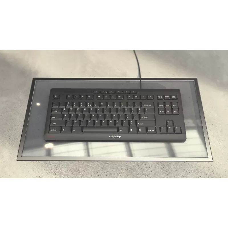 Klawiatura Cherry STREAM TKL przewodowa USB QWERTZ szwajcarski biały, przełącznik nożycowy, 94 klawisze, kabel 1,8 m