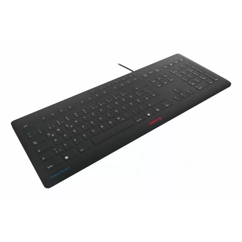 Contour Design STREAM PROTECT, pełnowymiarowa (100%), przewodowa, USB, klawisze nożycowe, QWERTY, czarna