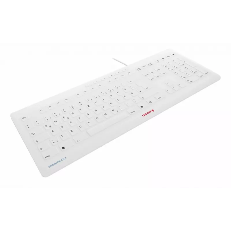 Contour Design STREAM PROTECT, pełnowymiarowa (100%), przewodowa, USB, przełącznik nożycowy, QWERTY, biała