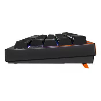 Mechaniczna klawiatura gamingowa Cherry K5 Pro TMR Compact — układ 65%, QWERTZ, podświetlenie RGB, przewodowa USB, kabel 2 m, czarno-pomarańczowa