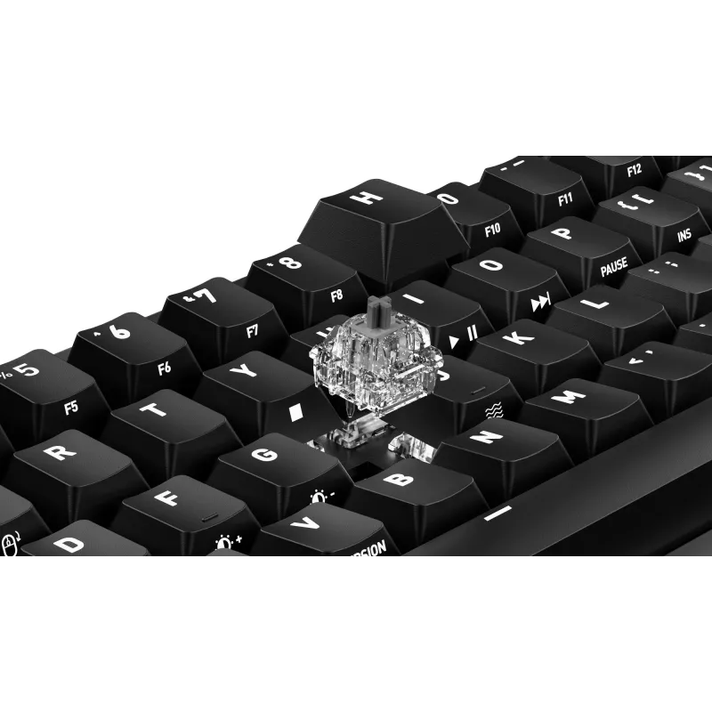 Mechaniczna klawiatura gamingowa Cherry K5 Pro TMR Compact — układ 65%, QWERTZ, podświetlenie RGB, przewodowa USB, kabel 2 m, czarno-pomarańczowa