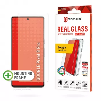 Szkło ochronne Displex + etui do Google Pixel 8 Pro, ekologiczna ramka montażowa, odporne na zarysowania