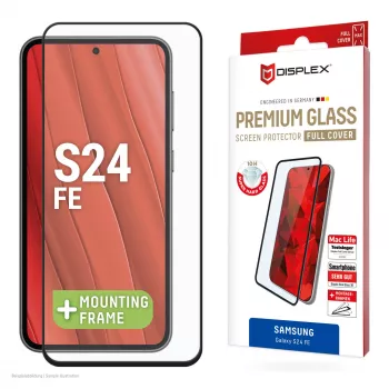 Displex Premium Ochrona ekranu (Full osłona, 10H) dla Samsung Galaxy S24 FE, ramka montażowa Eco, Full osłona