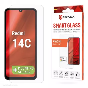 Displex Smart Glass (9H) do Xiaomi Redmi 14C, naklejka montażowa, niezniszczalne
