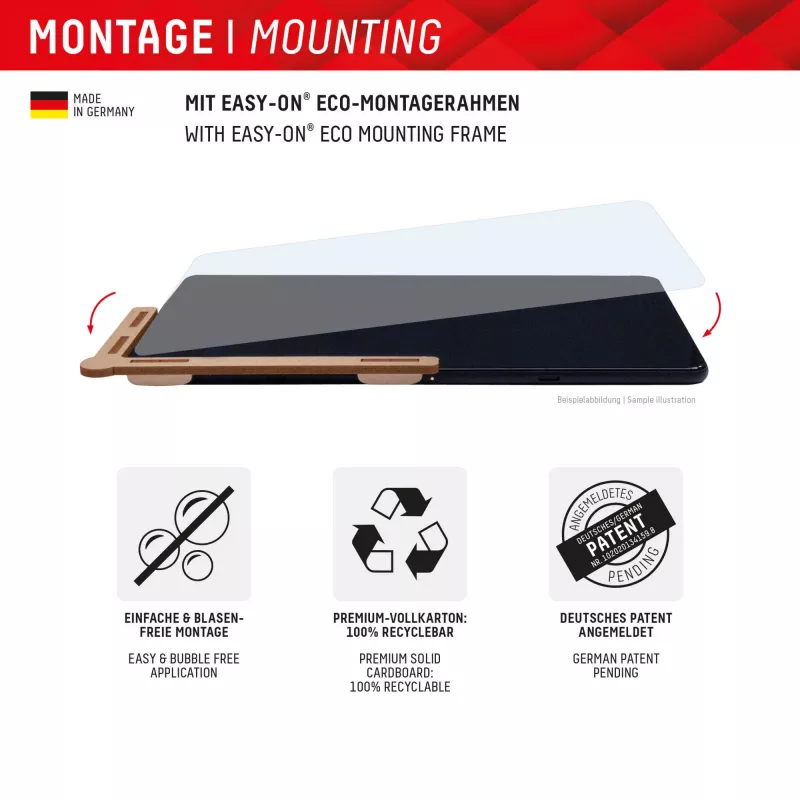 Displex Tablet Glass (9H) dla Samsung Galaxy Tab S10+, Eko ramka montażowa, nietłukące się