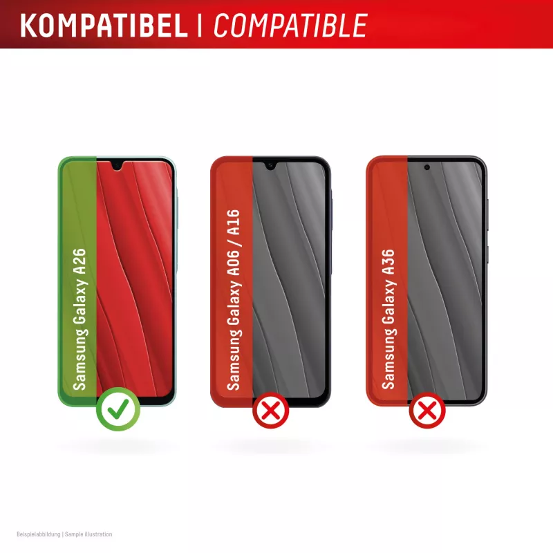 Szkło ochronne Displex (10H) do Samsunga Galaxy A26, eko ramka montażowa, odporne na zarysowania