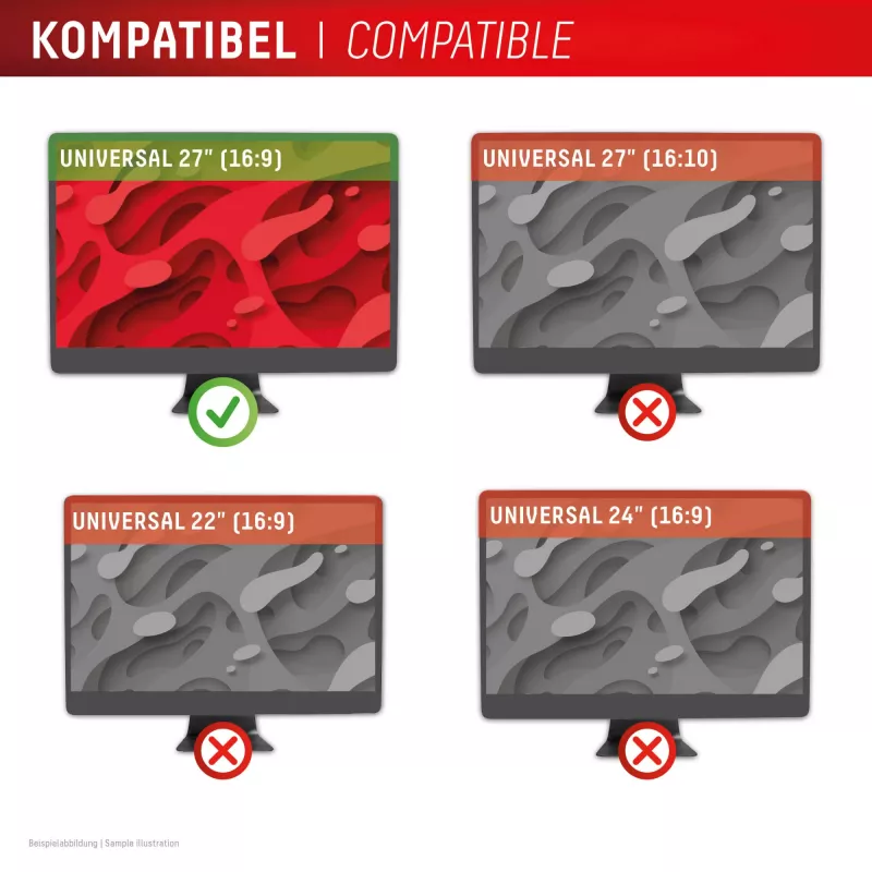Displex PRIVACY SAFE odpinany, dwukierunkowy filtr prywatyzujący do monitora stacjonarnego 27'' (16:9)