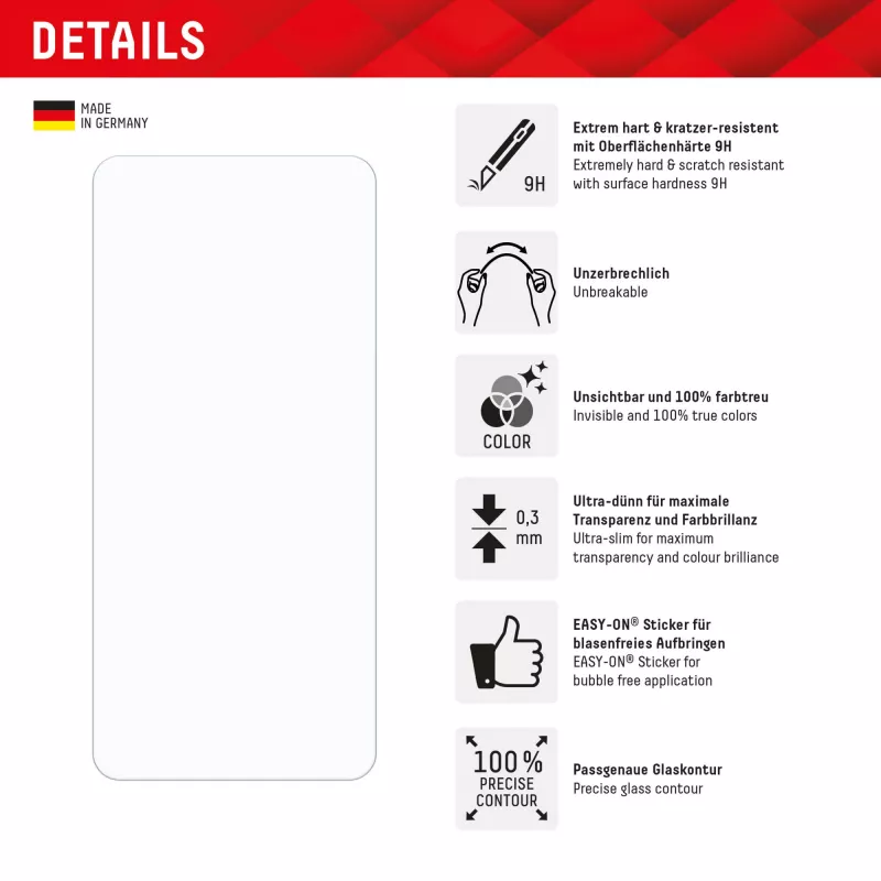 Szkło inteligentne Displex (9H) do Xiaomi Redmi Note 14, naklejka montażowa, niezniszczalne